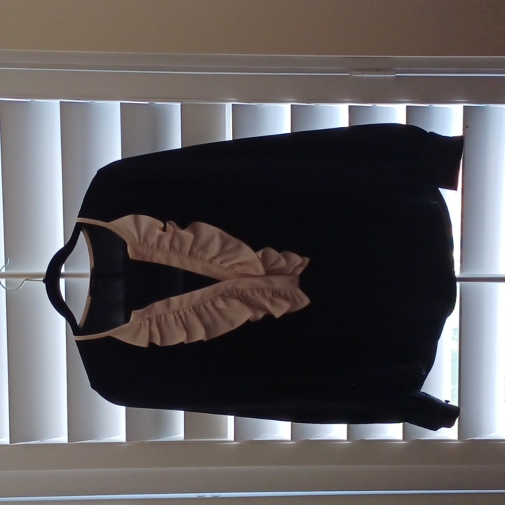 J. Crew blouse with contrasting ruffle detail